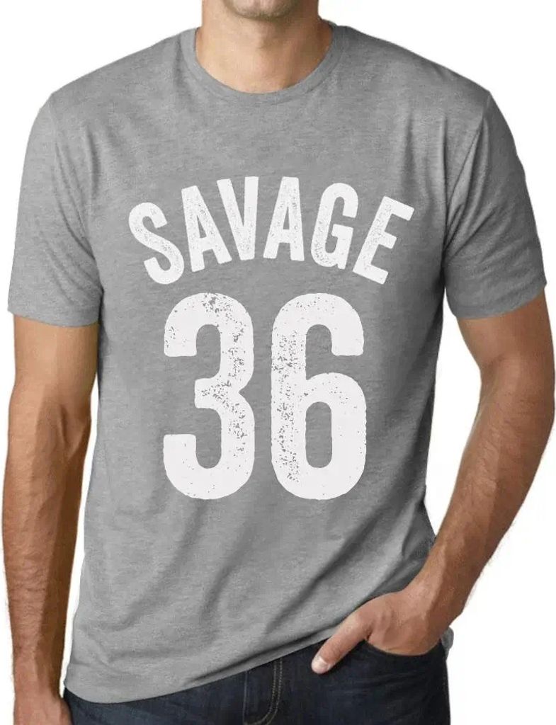 Herren Grafik T-Shirt Savage 36 Geschenk 36. Geburtstag Jahrestag 36 Jahre Jubiläum 36 Jährige Mann Jahrgang 1988 Kurzarm Lustige Druck