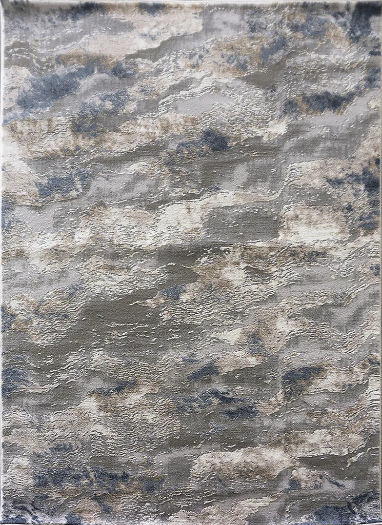 Grand tapis pour chambre ou salon 140x190 COVINA 1 blanc gris et bleu