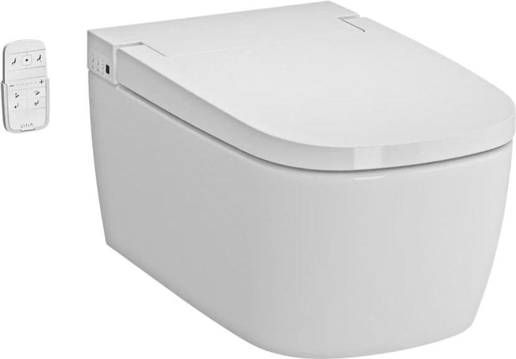 VitrA VitrA V-Care Basic WC-Set 37x56 cm Weiß - Schlanke Luxus-Wandtoilette mit Bidetfunktion