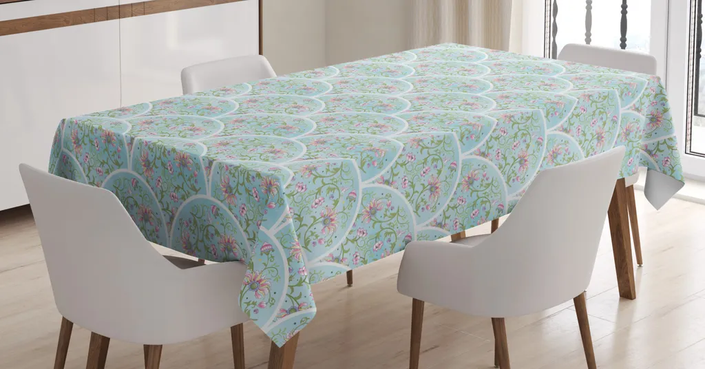 Tovaglia Rettangolare Fiori 140x170 cm ABAKUHAUS - Lavabile No Stiro