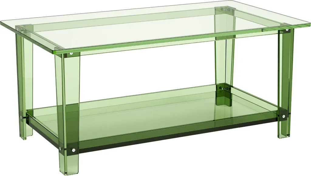 Table basse moderne pour cuisine et bureau en acrylique vert 50x80 cm