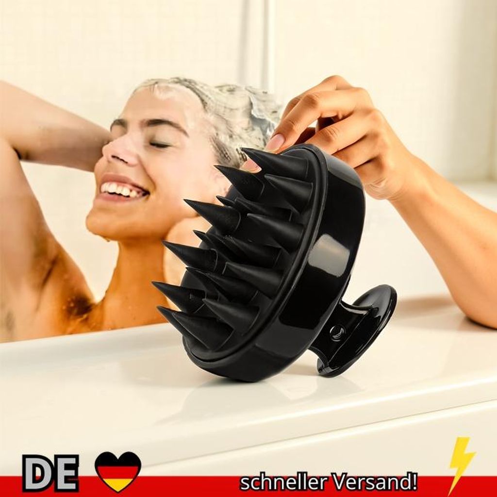 Silikon Kopf Kopfhaut Massage Kamm Haar Waschen Pinsel Weiche Massagegerät
