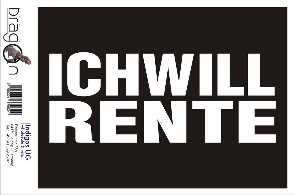 Aufkleber / Autoaufkleber - JDM / Die cut / Auto / OEM - Ich will Rente 300x190mm gelb - Heckscheibe / Heckscheibenaufkleber