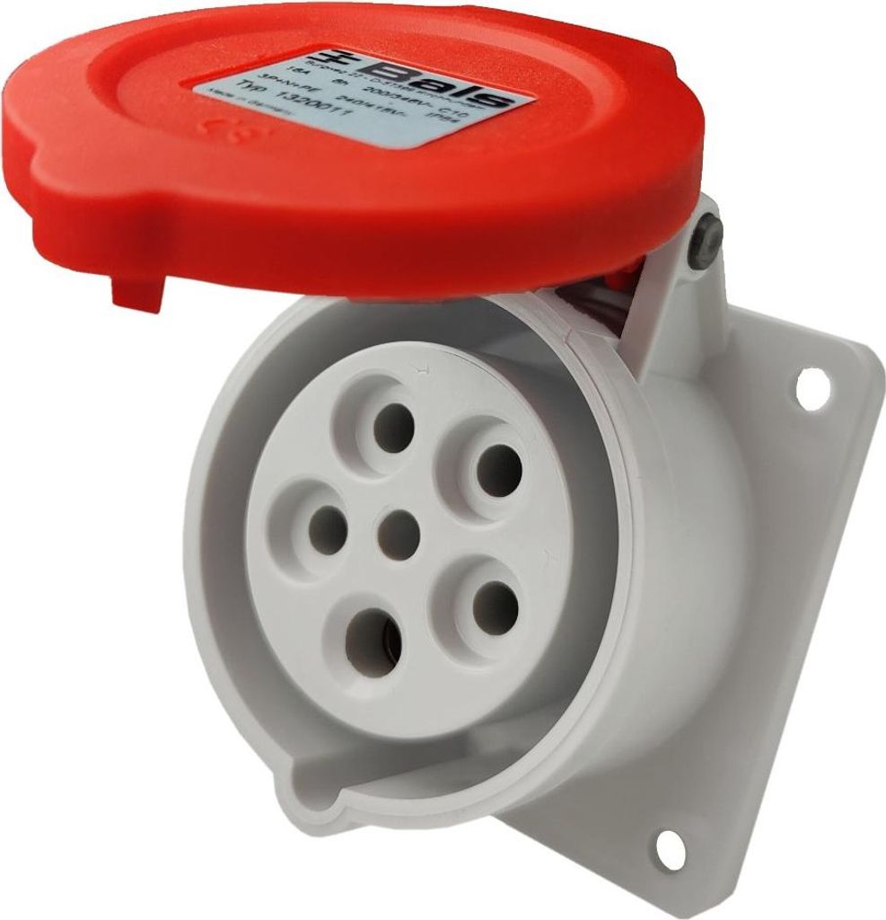Bals CEE Anbausteckdose gerade 16A 5P 400V Einbausteckdose QUICK-CONNECT 1320011 IP54 9243
