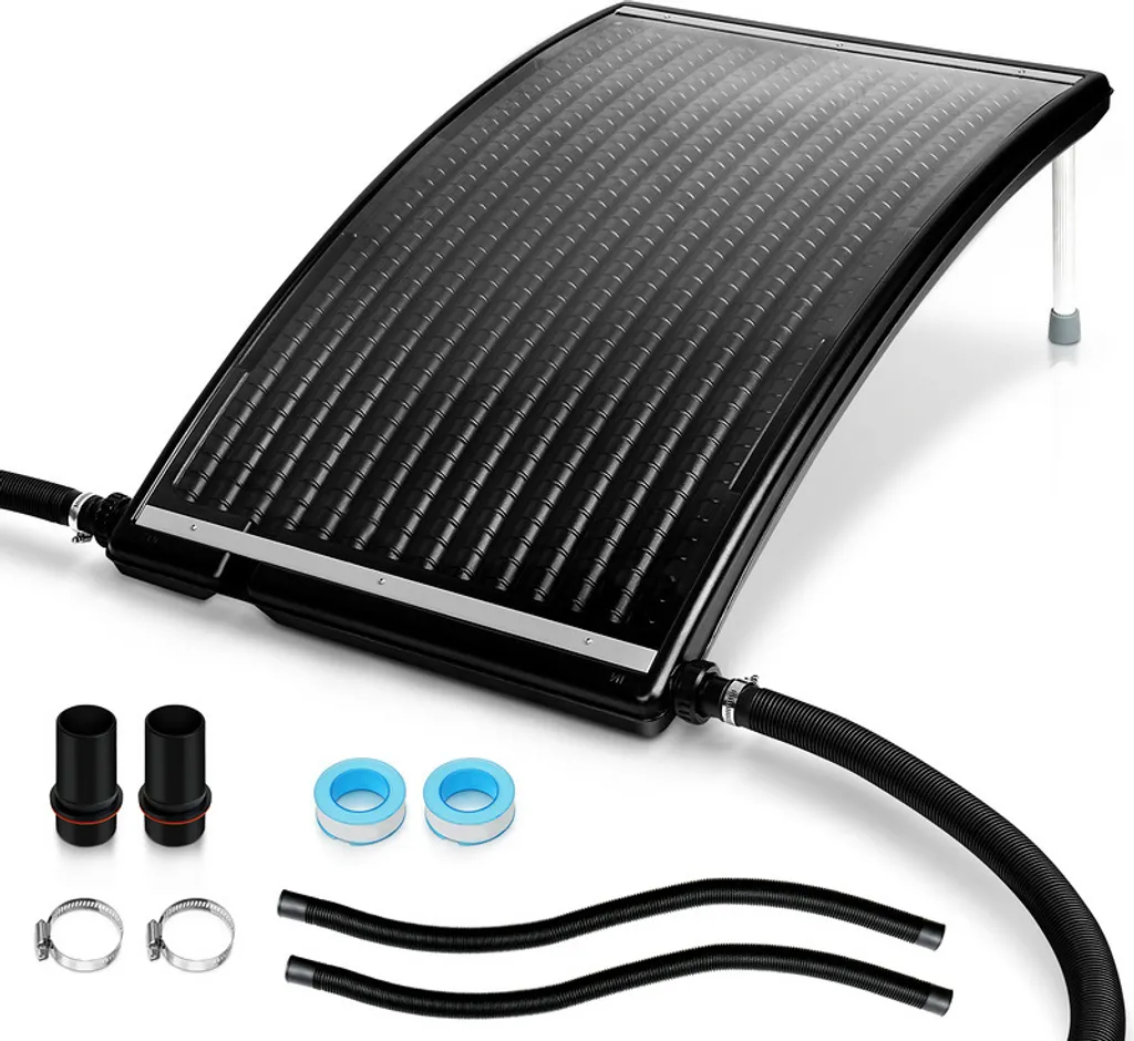 Riscaldatore solare Collettore solare per piscina Doccia da giardino Piscina Nero 1 pezzo