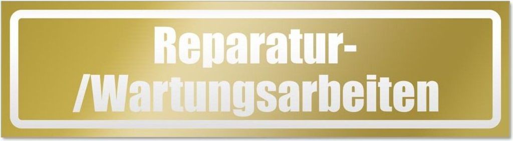 Kiwistar Reparatur - /Wartungsarbeiten invertiert Magnetschild Schild magnetisch - 20cm Gold - Magnetfolie für Auto PKW Kfz