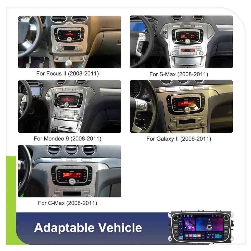 Station Multimédia 2-DIN Android 13 Ford Focus 2012 - Écran Tactile