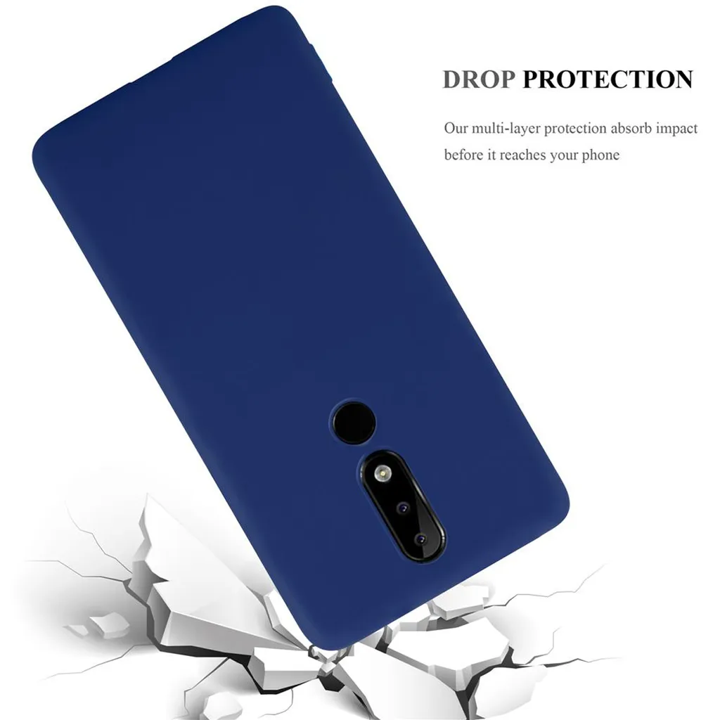 Cadorabo Custodia per Nokia 5.1 / Nokia 5 2018 in CANDY NERO - Morbida Cover Protettiva Sottile di Silicone TPU con Bordo Protezione - Ultra Slim Case Antiurto Gel Back Bumper Guscio