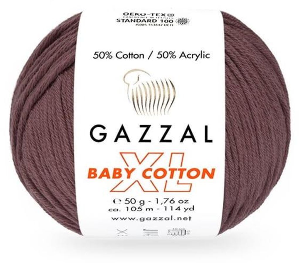 Příze Gazzal Baby Bavlna XL 3455, barva: antiková fialová - Obrázek produktu 