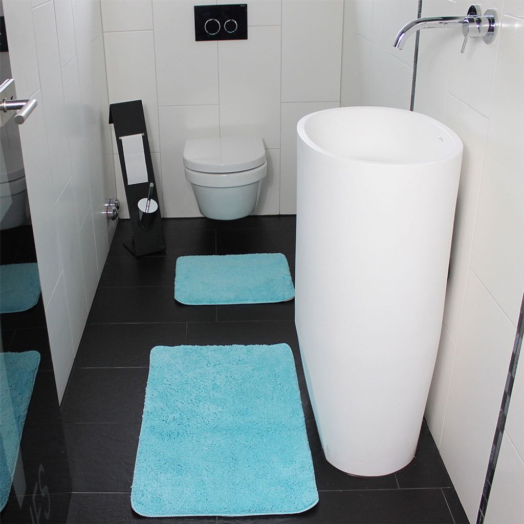 3 stk Badteppich Toilettendeckel Bezug Badezimmer Vorleger Badematten Badematte