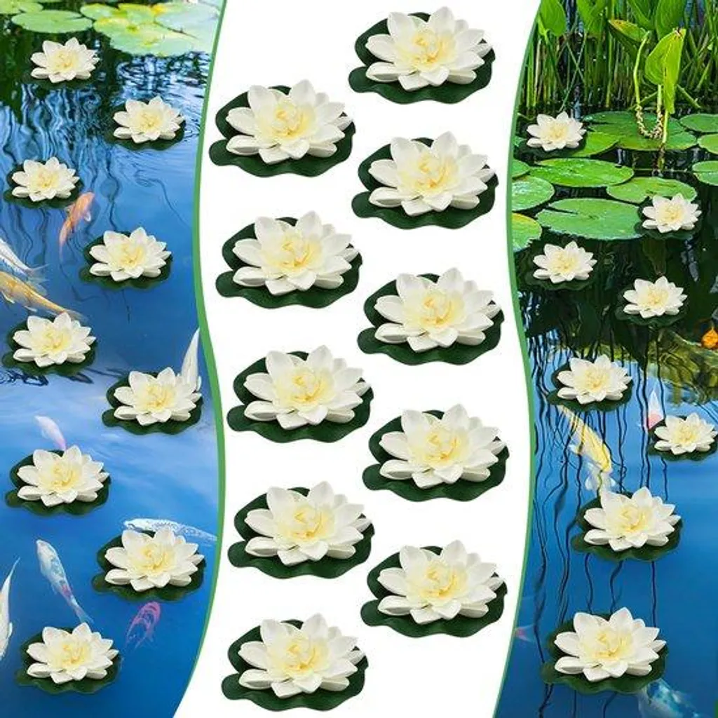 Nénuphar artificiel 10cm : Fleur flottante sans entretien pour étang
