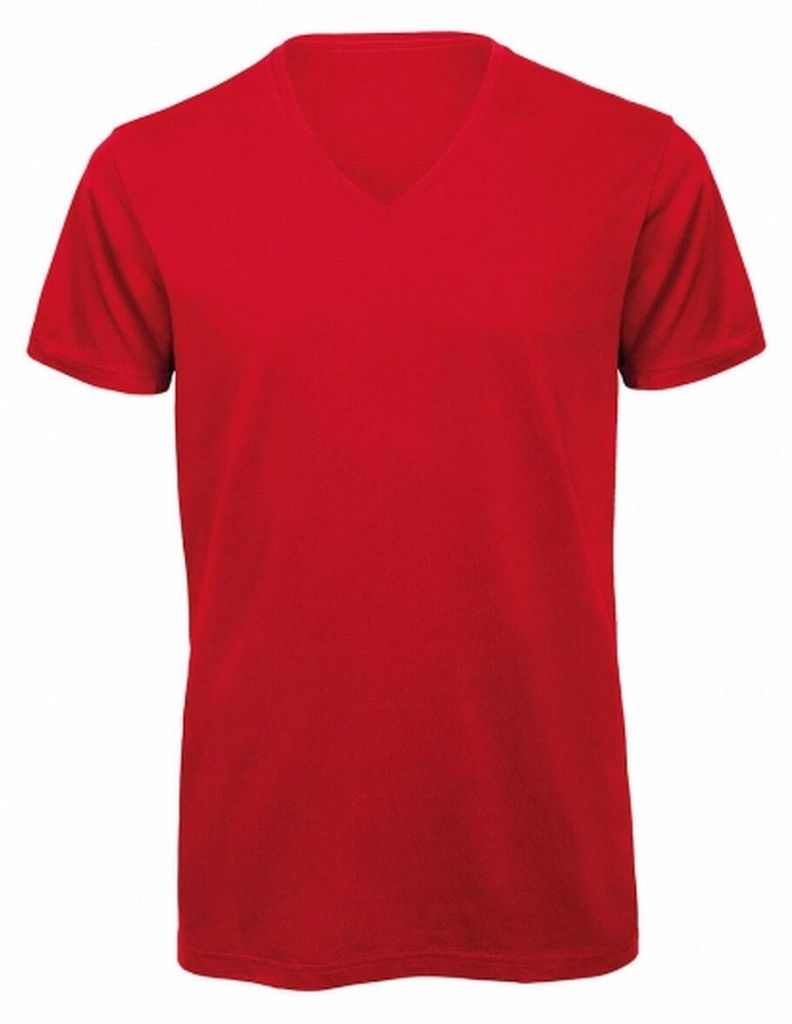 B&C - "Inspire" T-Shirt V-Ausschnitt für Herren FK3095 (M) (Rot)