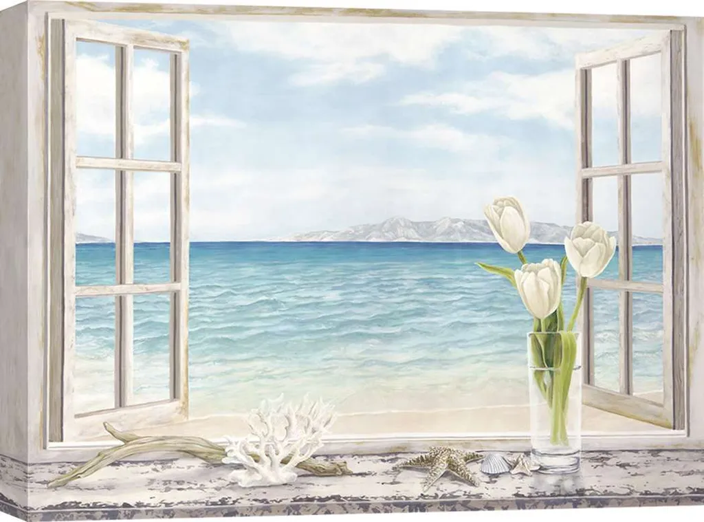 Tableau toile Fenêtre sur la mer par Remy Dellal, Ocean View 60x40 cm