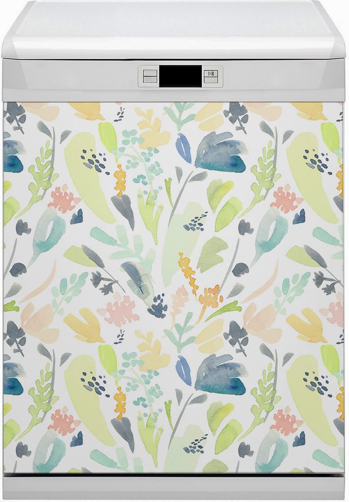 Magnet Folie für Geschirrspüler Küche Magnetmatte 60x80 cm Dekor Geschirrspüle - Blumen