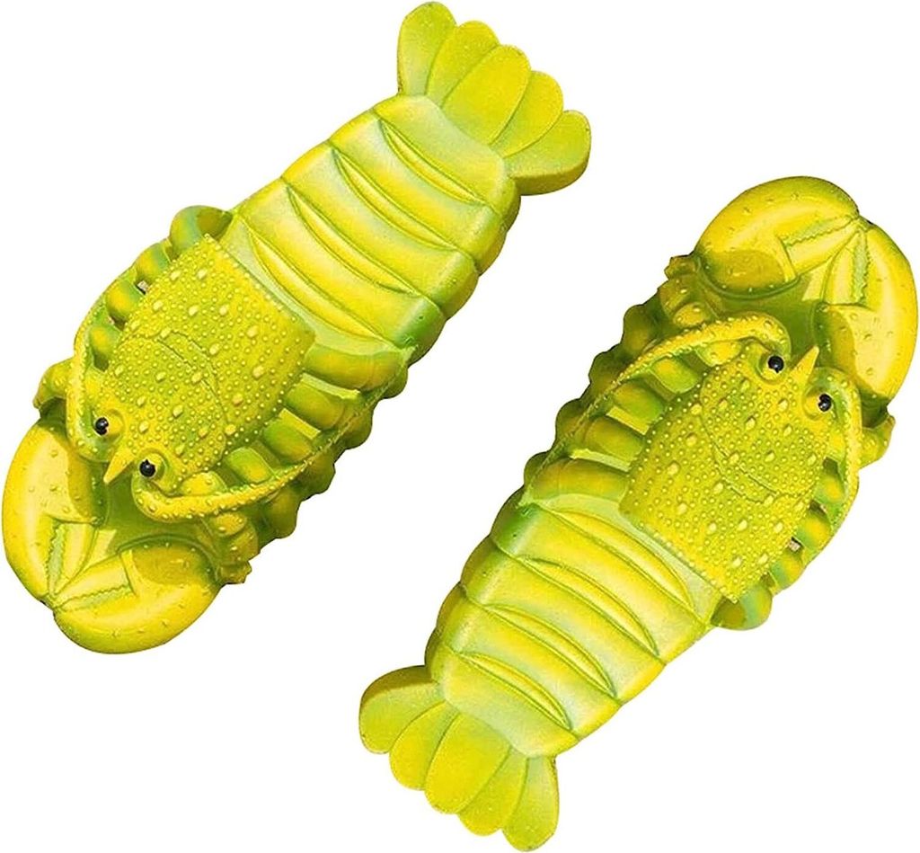 ASKSA Fisch Flops Hummer Hausschuhe Uni Sandalen Barsch Strand Schlappen Kinder Jungen Mädchen, Hellgrün, Größe: 40-41