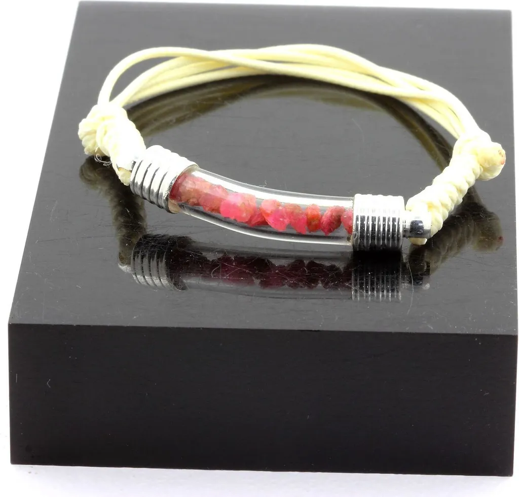 Bracelet artisanal en spinelle brut - Bijou minéral pour homme et femme
