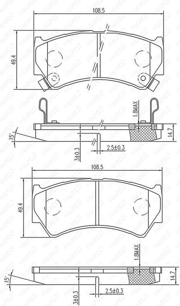 Scheibenbremsbelagsatz VA, SUZUKI BALENO (EG), ALTO III