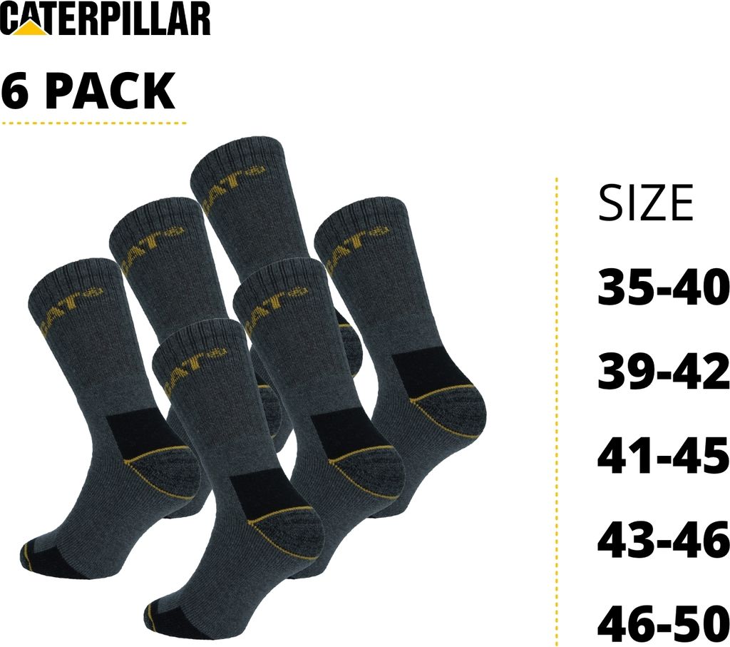 CAT Caterpillar Power&Cool - Calze Da Lavoro 6|9|12 Paia In Due Taglie 39-42/43-46, 6 Paia, 39-42 - Foto 14