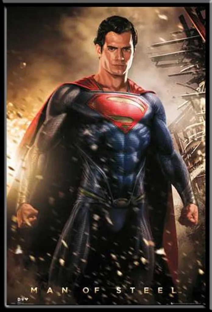 Décoration Murale Man of Steel avec Cadre Noir Shinsuke® pour Bureau