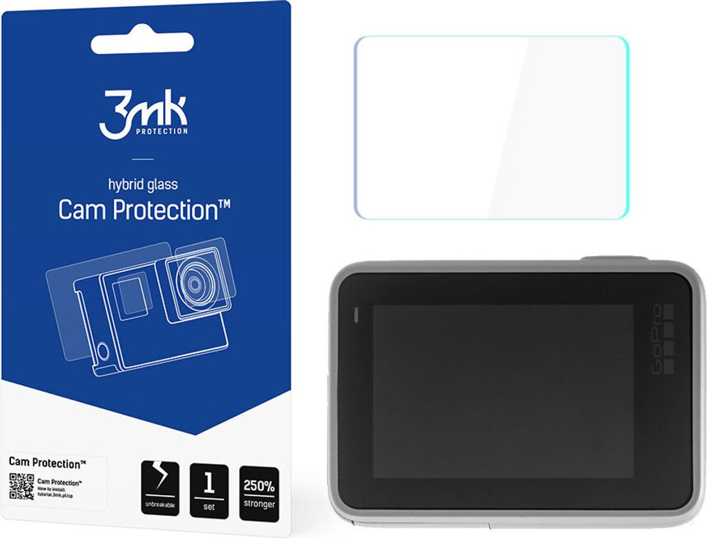 3mk Display Hybridglas Cam Protection für GoPro HERO 7 White/Silver transparent 0,16mm