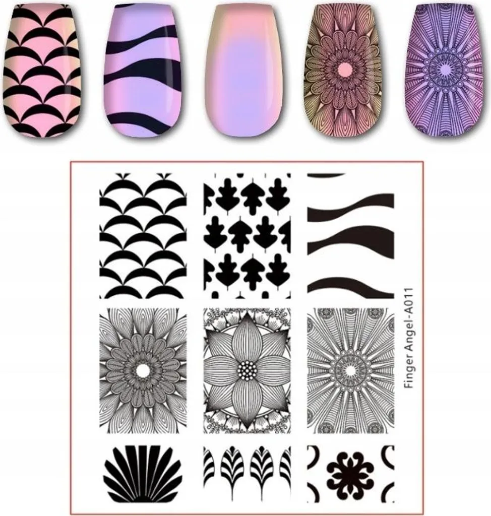 Piastra Stamping Finger Angel A011 - Decori Unghie Professionali Acciaio