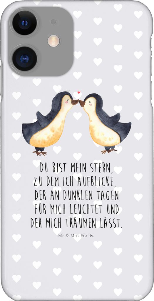 Mr. & Mrs. Panda Iphone 11 Handyhülle Pinguin Liebe - Grau Pastell - Geschenk, Liebesspruch, Hochzeitstag, Freundin, Vertraut, Geschenkidee, Cover...