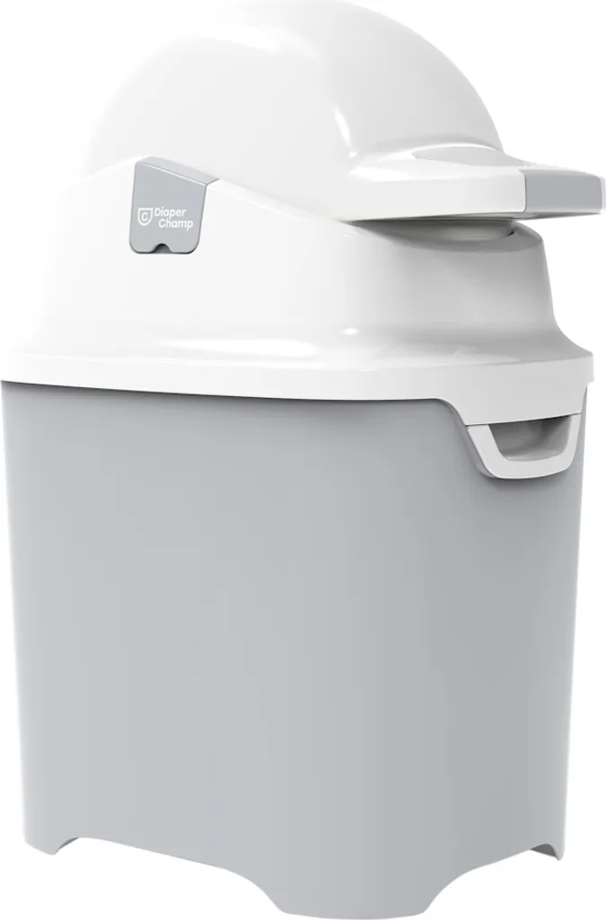 Rangement Couches Bébé DiaperChamp ONE Argenté pour Chambre de Nouveau-né