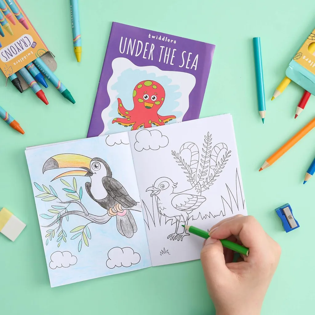 Occupez les enfants calmement avec 24 mini-cahiers de coloriage mix