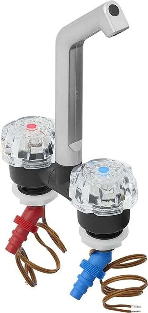 Mitigeur lavabo noir et chrome Ø 20 mm avec un grand bouton de commande - 3