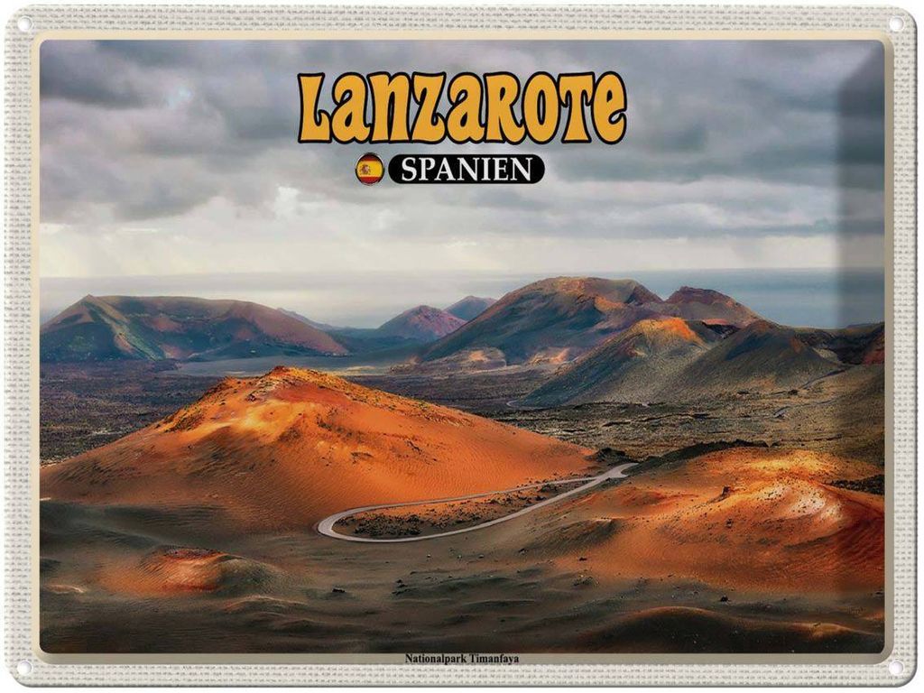 vianmo Blechschild 30x40 cm Lanzarote Spanien Nationalpark Timanfaya Bildmotiv Reisemotiv Abenteuer Reisen