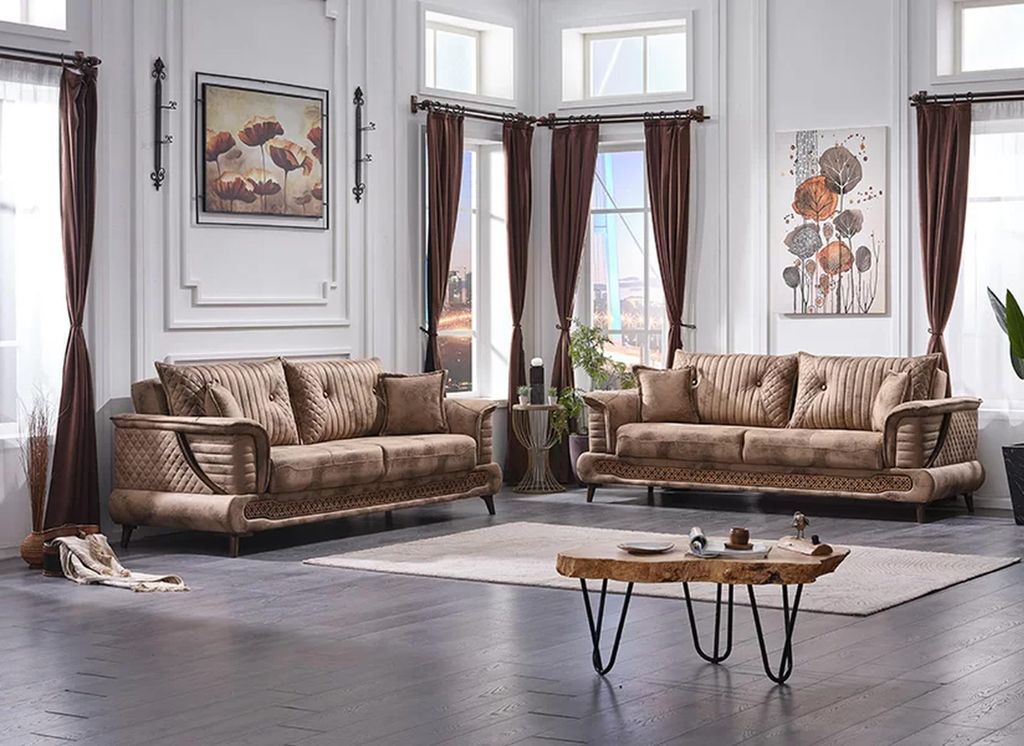 Sofagarnitur 3+3 Sitzer Set Luxus Design Sofa Polster Couchen Wohnzimmer