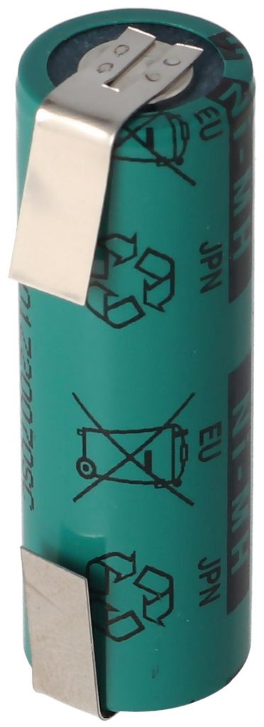 4/5AA NiMH Akku FDK 1,2 Volt 1100mAh mit Lötfahnen U-Form, Industrieausführung Flattop 43x14,2mm