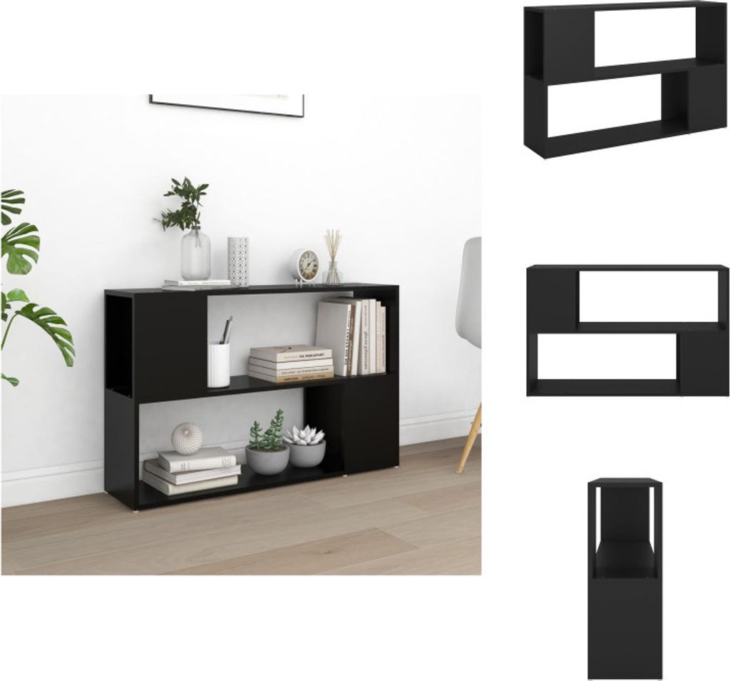 vidaXL Bücherregal Schwarz 100x24x63 cm Holzwerkstoff - Bücherregale & Bücherschränke