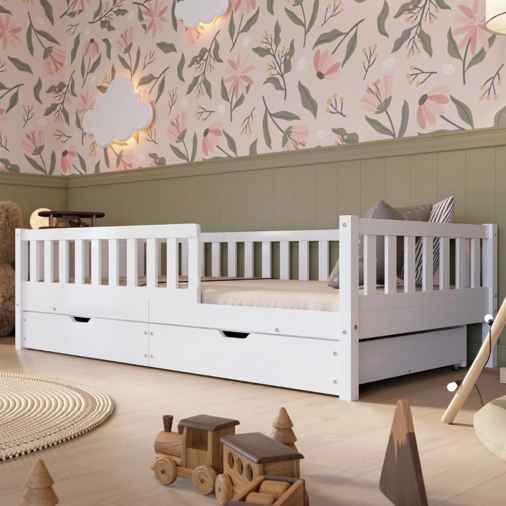 Cama infantil Crazy Pine con cajón, 200x140 cm – Cama Imagen del producto  Imagen generada por IA