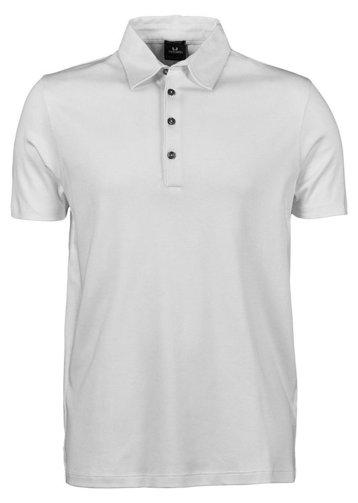 Tee Jays Pima Herren Kurzarm Poloshirt FK887 (XL) (Weiß)