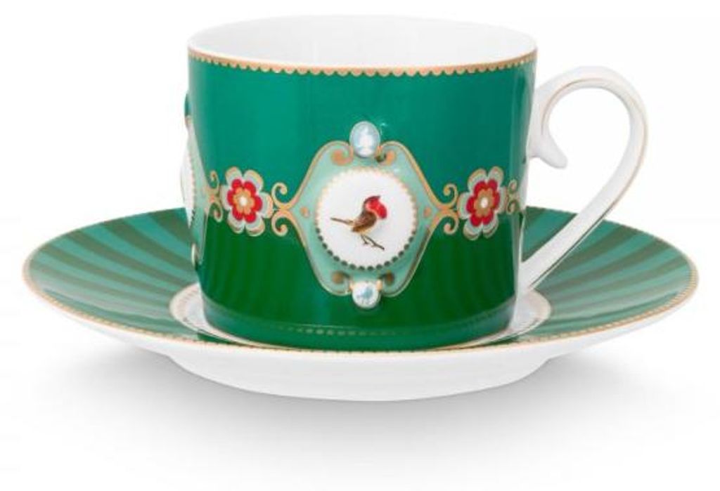 PIP STUDIO Love Birds Medallion Tasse avec U. vert 200ml Image du produit 