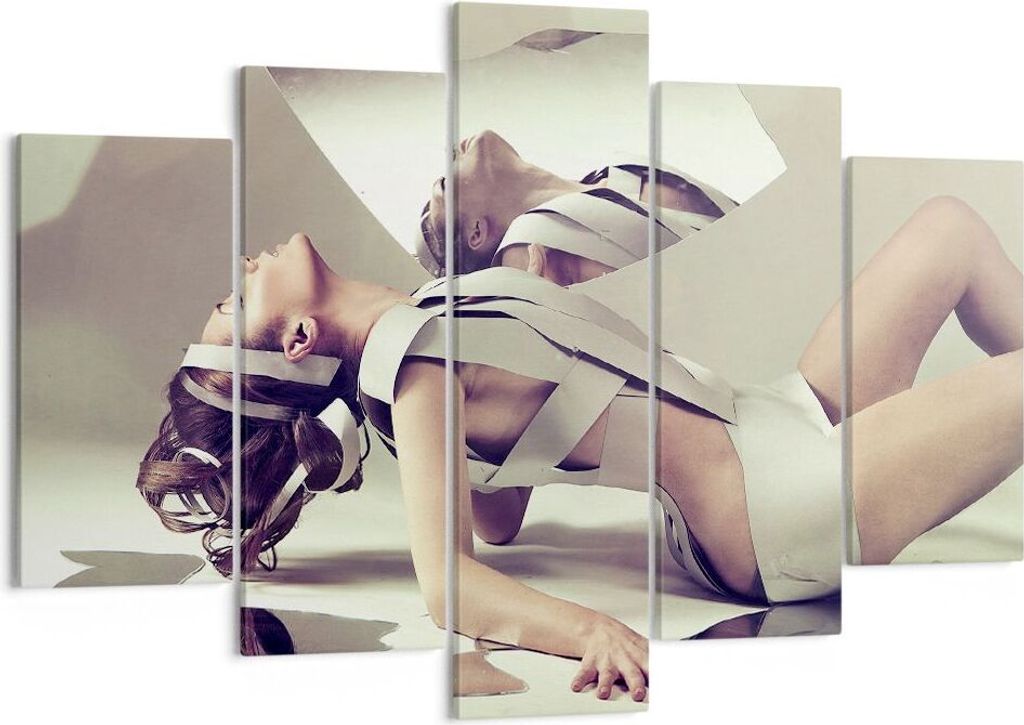 Bild auf Leinwand - Leinwandbild - Weiblich modell posieren beine - 150x100cm - Wand Bild - Wanddeko - Leinwanddruck - Bilder - Kunstdruck - Leinwa...