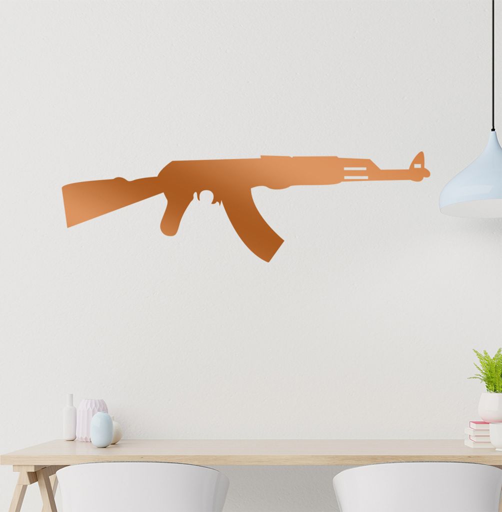 AK47 Wandtattoo in 6 Größen - Wandaufkleber Wall Sticker - Dekoration, Küche, Wohnzimmer, Schlafzimmer, Badezimmer