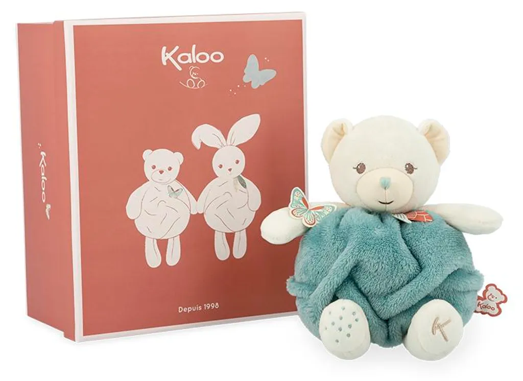 Kaloo Plume Bulle d'Amour Ourson : Jouet d'Éveil Bleu Doux 20cm