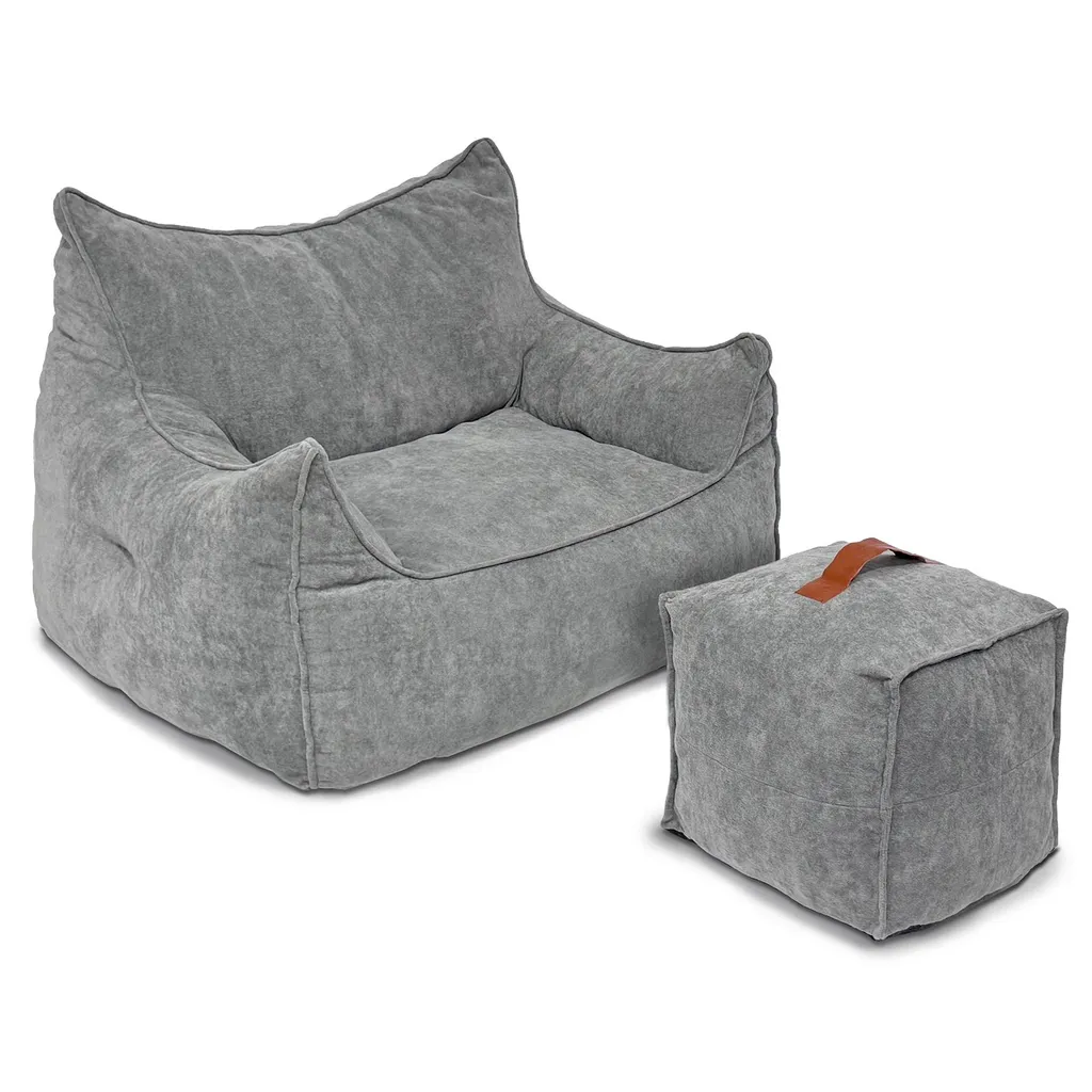 Pouf géant XXL idéal pour le gaming et la lecture - Coloris Gris