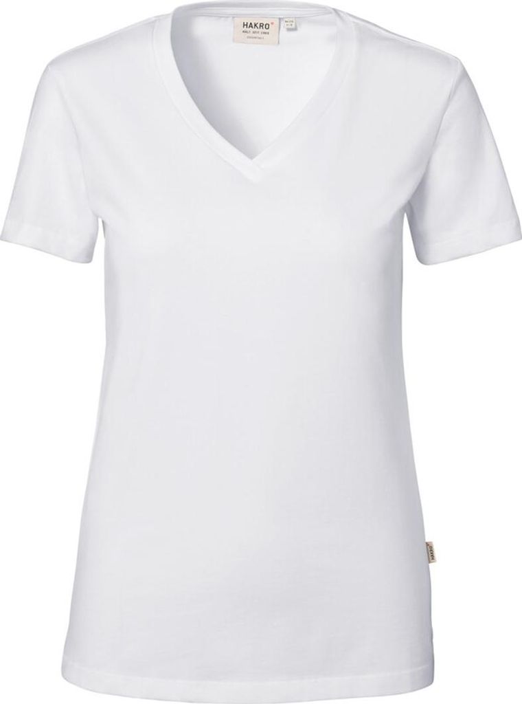 HAKRO Damen V-Shirt Stretch 172, weiß, 2XL