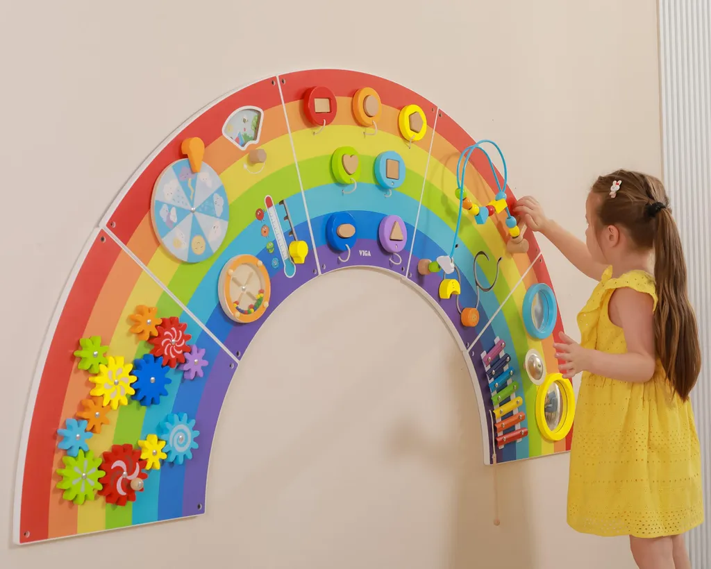 Planche de manipulation Edu Rainbow pour éveil Montessori en bois - 12
