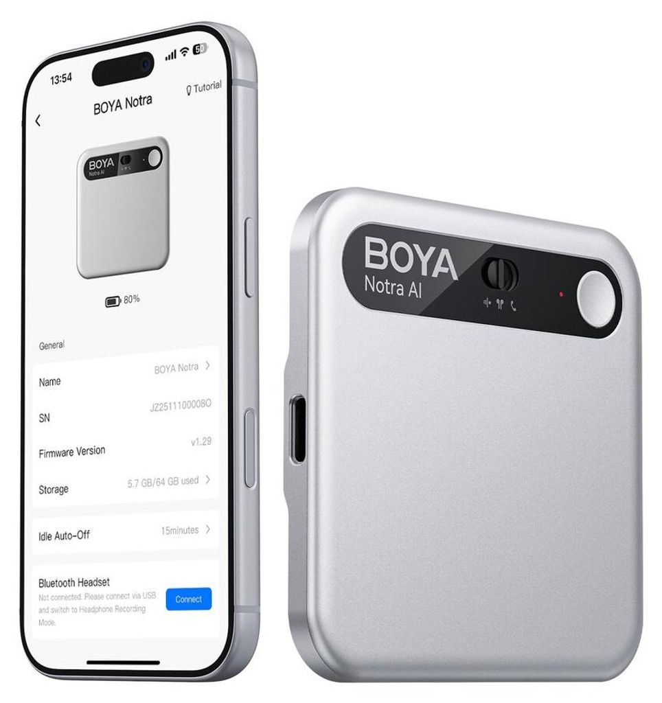 Boya Notra Diktiergerät KI Transkription Recorder