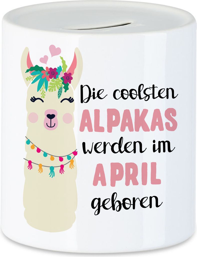 Die Coolsten Alpakas Werden im April Geboren Spardose Wunschmonat Geschenkidee Geburtstag