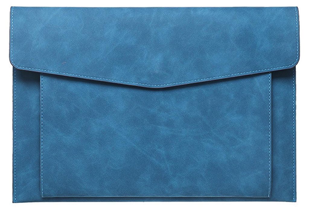 Dokumententasche A4 Umschlagmappe aus weichem Kunstleder mit Stiftfach und Außentasche, tragbarer Aktenordner