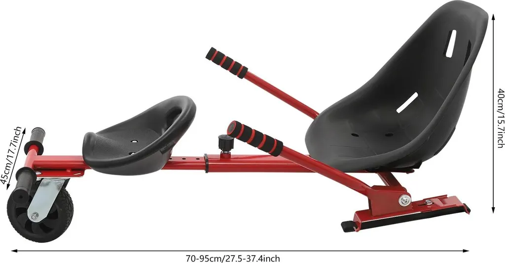 Kit Hoverkart pour Sorties en Duo - Cadre de Conversion Rouge Ajustable