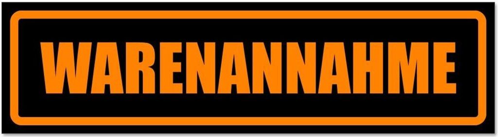 Kiwistar - Autoaufkleber - Orange - Schwarz - 60 x 16 cm - Warenannahme - Hinweis Aufkleber Sticker für Auto, Kfz, Fahrrad, PKW, LKW