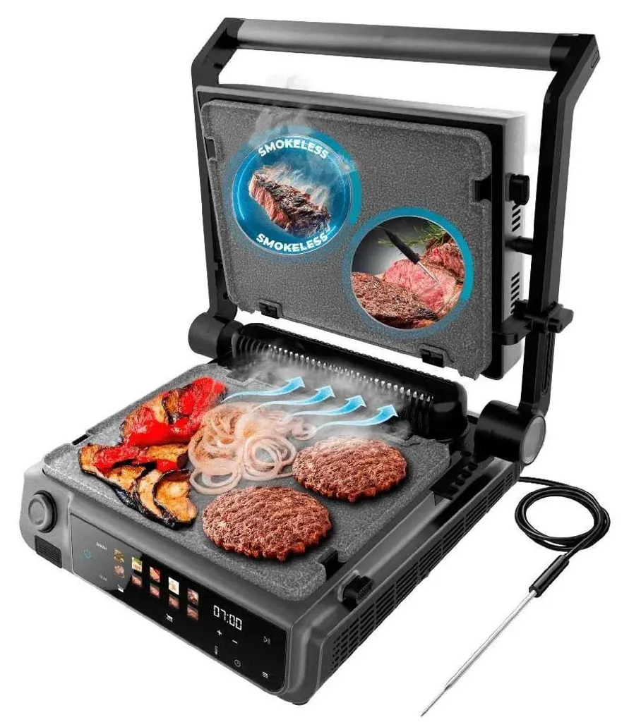 Gril électrique Smash Burger Cecotec 2000W avec capteur PerfectCook
