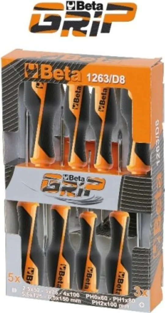 Assortiment 8 tournevis Beta pour maintenance automobile et bricolage