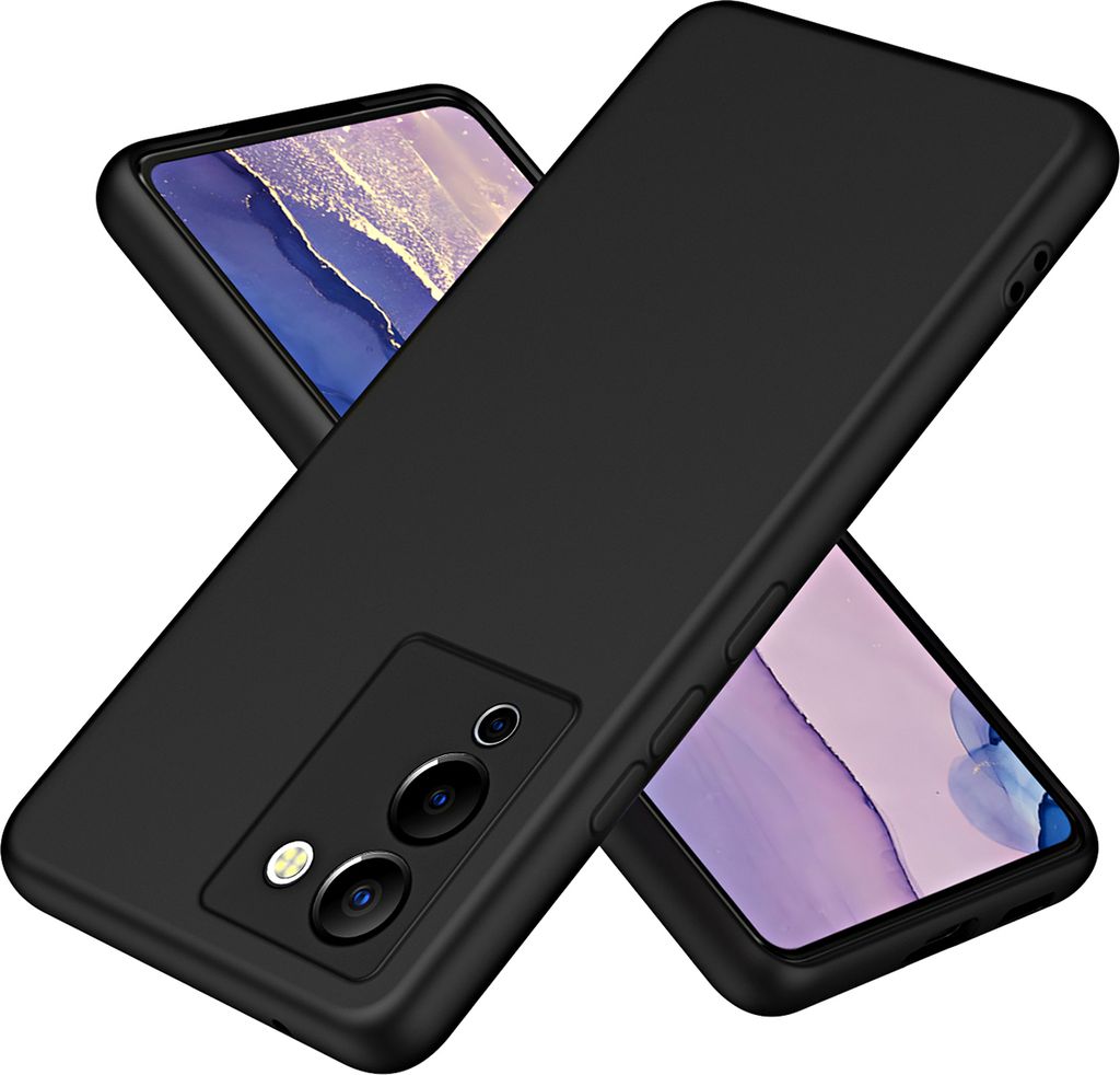Infinix Note 12 G96 Hülle, Flüssig Silikon Handyhülle Stoßfest Kratzfest Schutzhülle für Infinix Note 12 G96 Schwarz